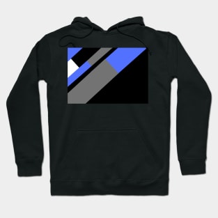 Blue,, White, Black, and Grey Rectangle and Triangle pattern Hoodie